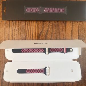Nike Sport Band for Apple Watch - Black Pink 40/42 mm worn 2x + 3 extra bands